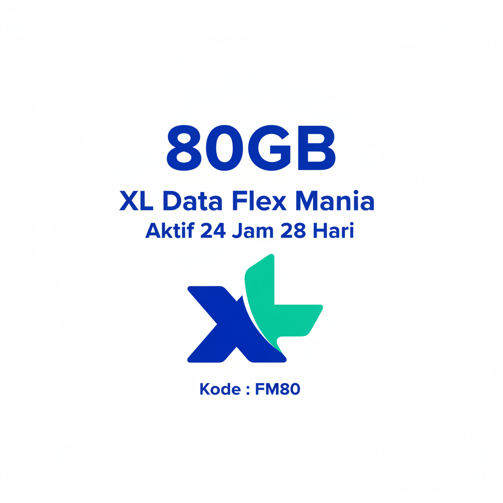 80GB Kuota XL Data Flex Mania Kode : FM80