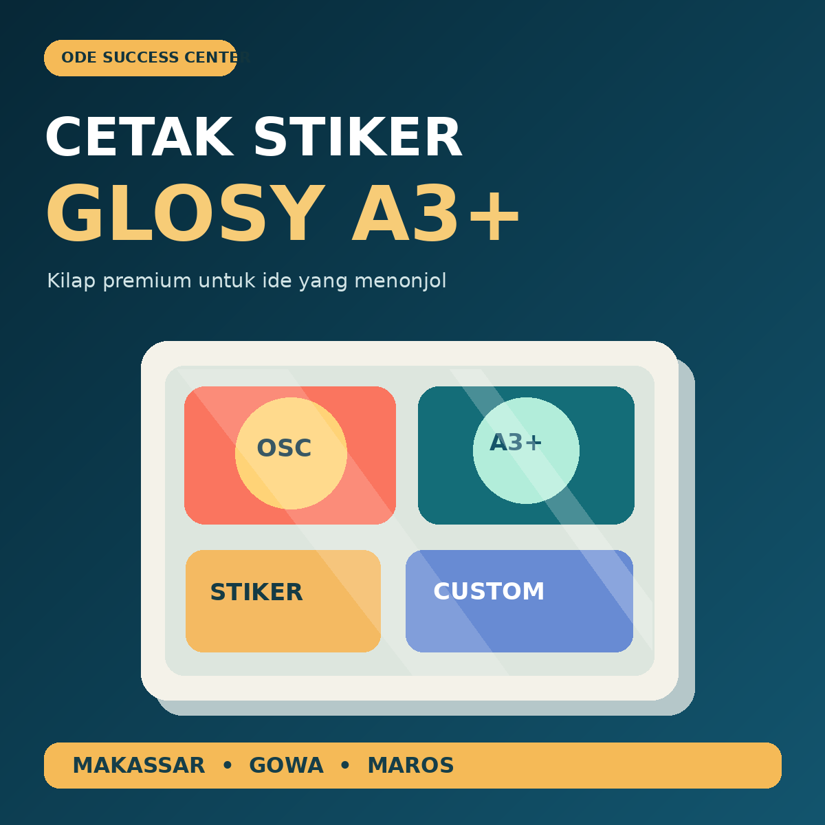 Jasa Cetak Stiker Glosy A3+